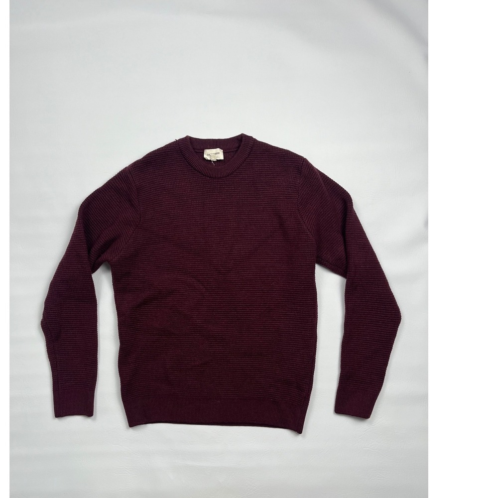 Octobre Editions Wool Sweater Mens L Burgundy Maroon 100% Merino Wool Knit Italy
